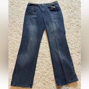 Baccini Womens Size 10 Embroidered Button Back Pockets Denim Blue Jeans